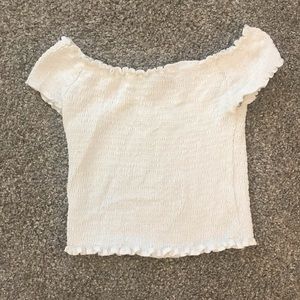 White Brandy Melville Smocked Top